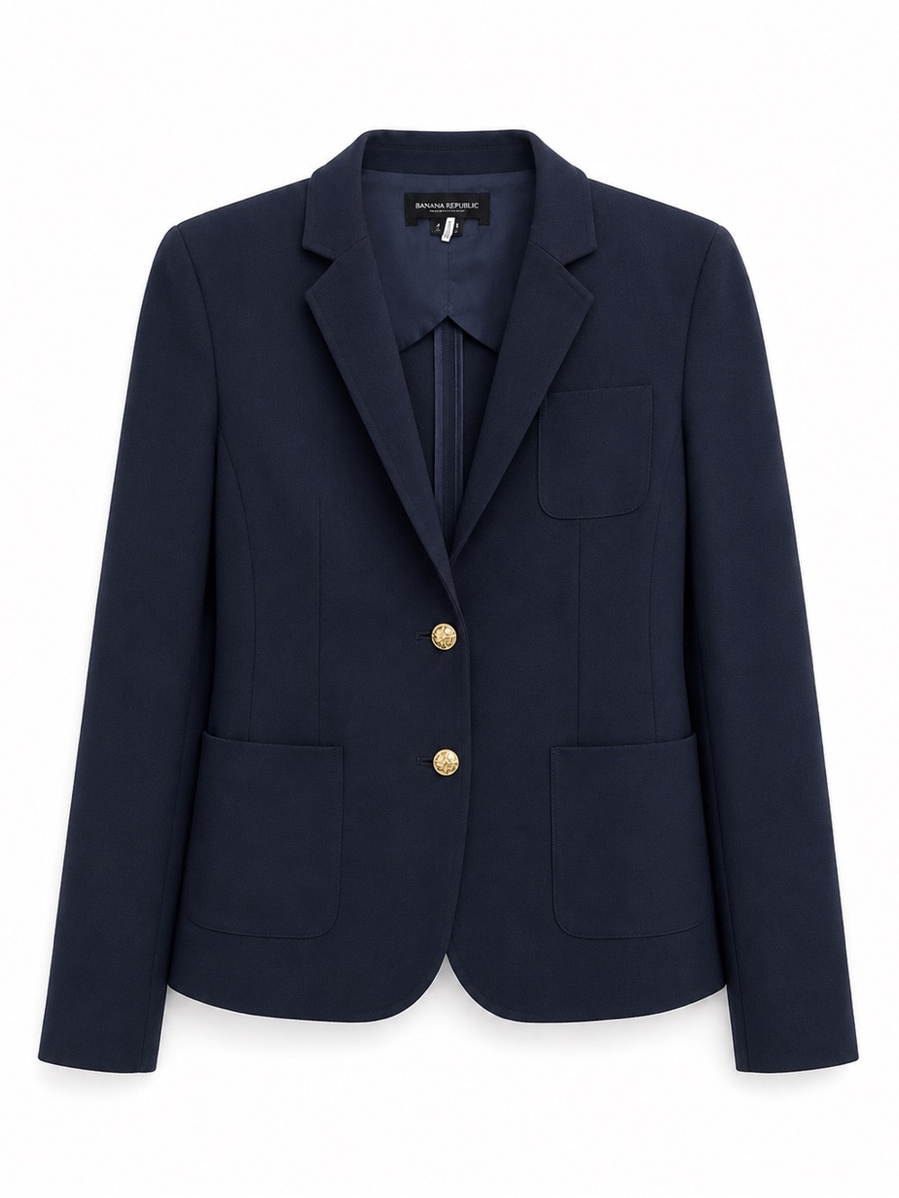 Banana Republic Navy Women's Blazer with Gold Buttons 10T